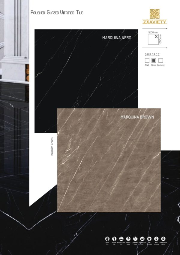 Marquina nero and marquina brown